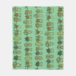 Kaktus Collection: HandGezeichnet Doodle-Set. Fleecedecke