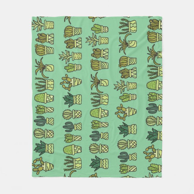 Kaktus Collection: HandGezeichnet Doodle-Set. Fleecedecke (Vorderseite)