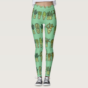 Kaktus Collection: HandGezeichnet Doodle-Set. Leggings