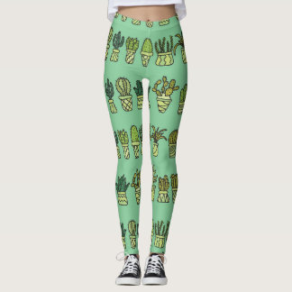 Kaktus Collection: HandGezeichnet Doodle-Set. Leggings