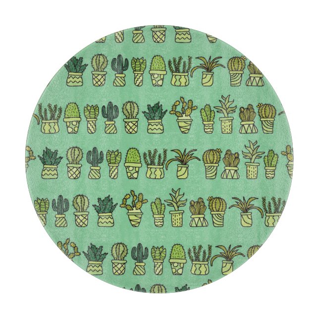 Kaktus Collection: HandGezeichnet Doodle-Set. Schneidebrett (Vorderseite)