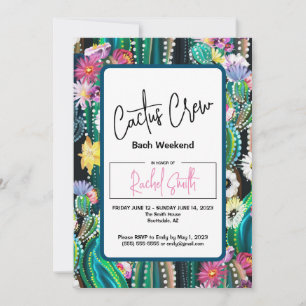 Kaktus-Crew - Bach-Party Einladung