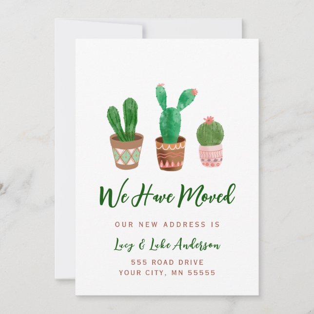 Kaktus, die wir verschoben haben Announcement Card Ankündigung (Vorderseite)