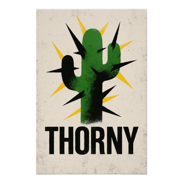 Kaktus, entrindet und Typo Audacieuse Poster (Vorderseite)