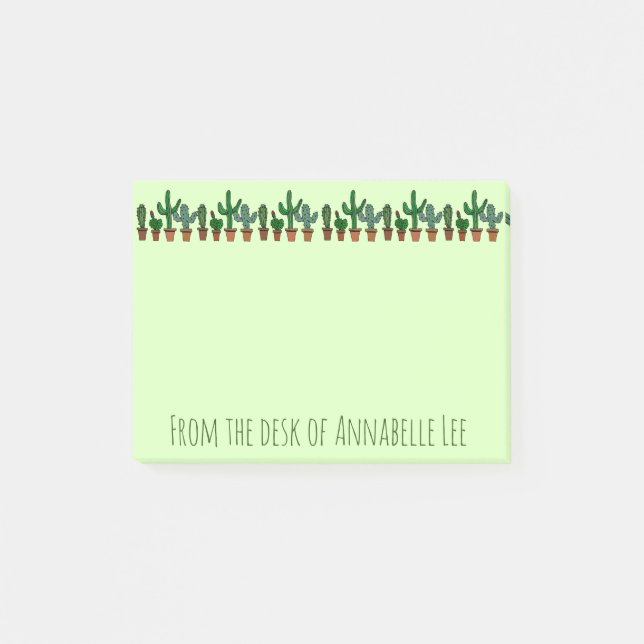 Kaktus-Fahne Post-it Klebezettel (Vorderseite)