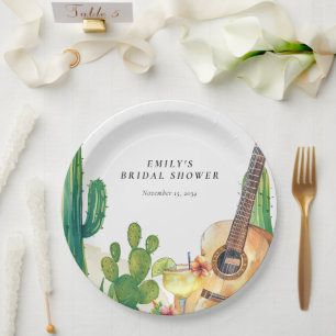 Kaktus Fiesta Blumen Hochzeitsdusche Pappteller