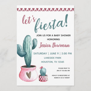 Kaktus-Fiesta-Mädchen-Babyparty-Einladung Einladung