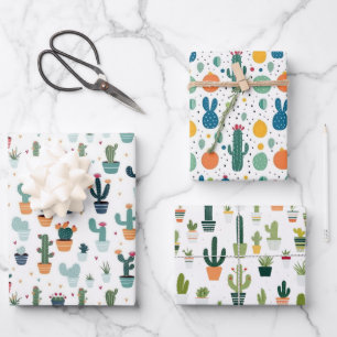 Kaktus Geschenkpapier Set