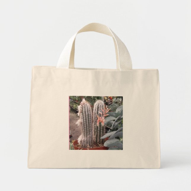 Kaktus-Geschenktasche Mini Stoffbeutel (Vorne)
