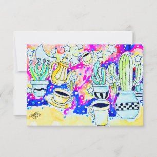 Kaktus Kaffee RSVP Karte