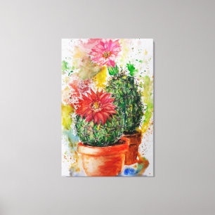 Kaktus Leinwanddruck Aquarellmalerei