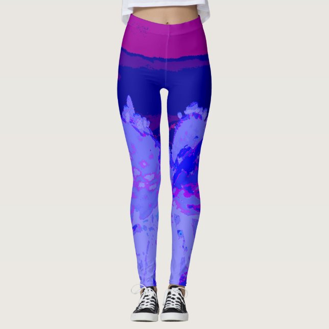Kaktus lila leggings (Vorderseite)