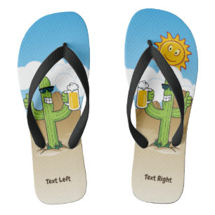Kaktus mit Bier Flip Flops