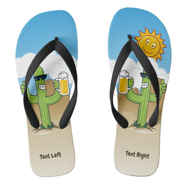 Kaktus mit Bier Flip Flops (Fußbett)