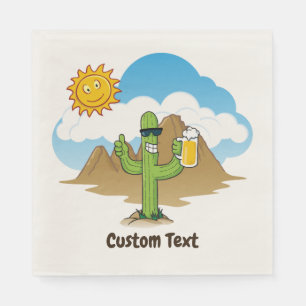 Kaktus mit Bier Serviette