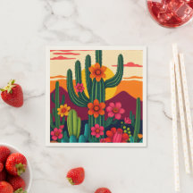 Kaktus mit Blüten am Sonnenuntergang