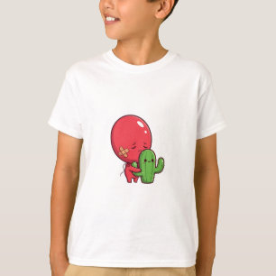 Kaktus mit Luftballon umarmung und Verband Kinder T-Shirt