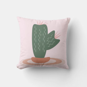 Kaktus mit Stacheln auf Teppich Rosa Wurfkissen Kissen