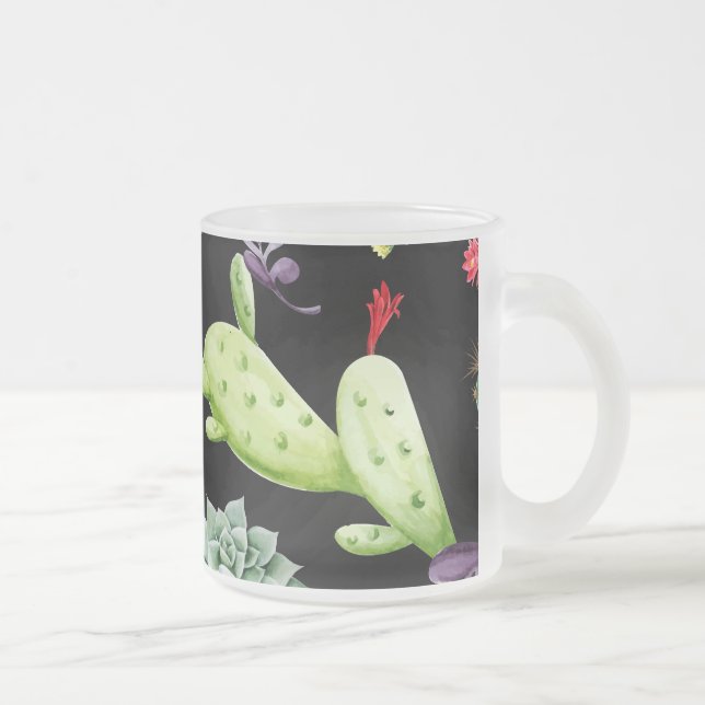 Kaktus Muster 2 Mattglastasse (Rechts)