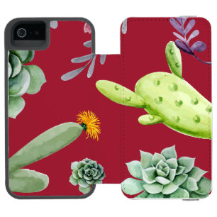 Kaktus Muster 4 Incipio Watson™ iPhone 5 Geldbörsen Hülle