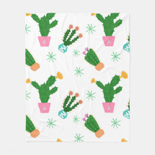 Kaktus nahtlos Vintages Muster, wiederholte Namen Fleecedecke