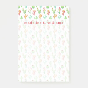 Kaktus-PastellAquarell-Muster Post-it Klebezettel