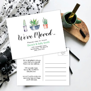 Kaktus Pflanze Änderung unserer Adresse Ankündigungspostkarte