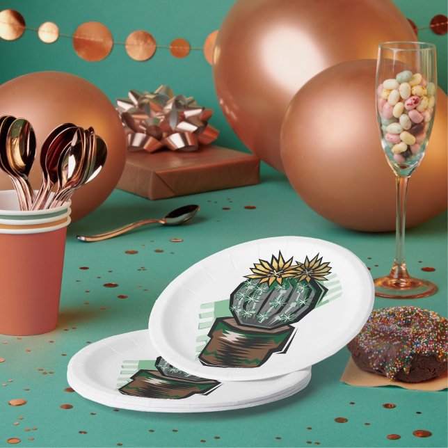 Kaktus-Pflanze in einem Topf Pappteller (Von Creator hochgeladen)