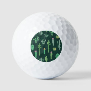 Kaktus-Pflanze: Vintager Nahtloser Hintergrund Golfball