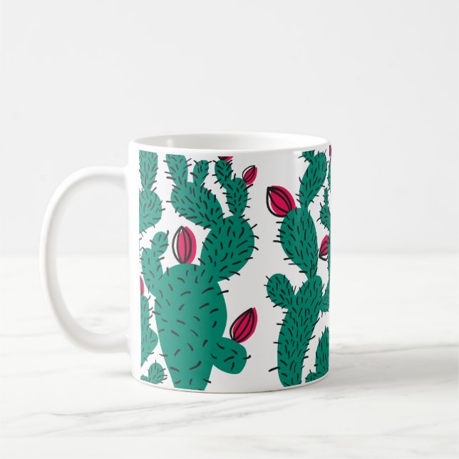 Kaktus seamless pattern. Hipster Kaffeetasse (Links)