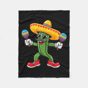 Kaktus Sombrero Cinco De Mayo Mexikanischer Kaktus Fleecedecke