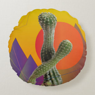 Kaktus & Sonne, Bunte runde Kissen