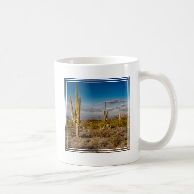 Kaktus-Sonnenuntergang in Arizona Kaffeetasse (Rechts)
