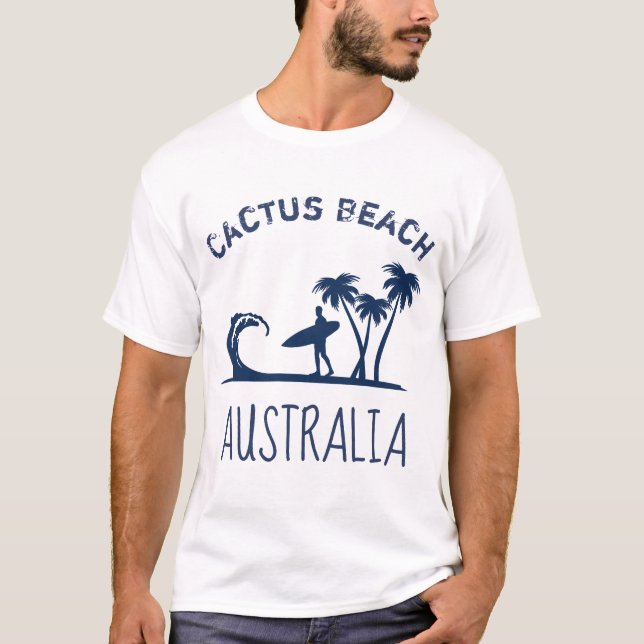 Kaktus-Strand-Australiensurfen T-Shirt (Vorderseite)