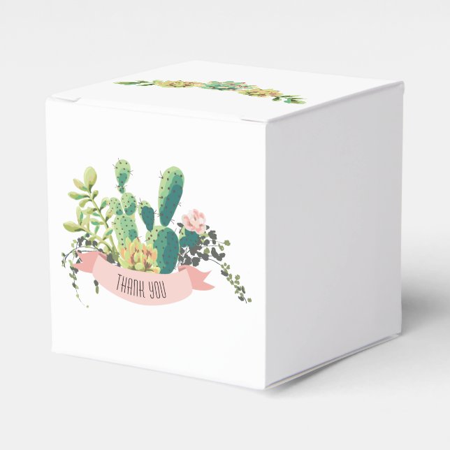 Kaktus Sukkulente Boho Rustikal Geschenkschachtel (Vorderseite)