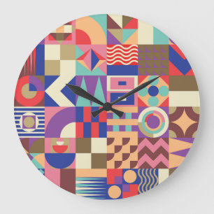 Kaktus Sukkulente: Skizzenstil Doodle Große Wanduhr