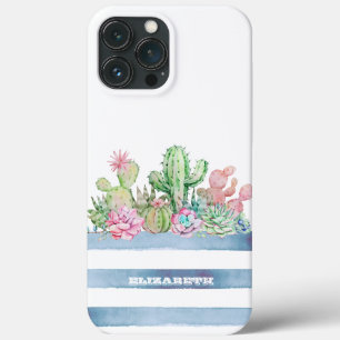 Kaktus Sukkulenten Blumen Streifen Case-Mate iPhone Hülle