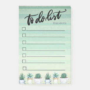 Kaktus, Sukkulenten Grüne To-Do-Liste Post-it Klebezettel