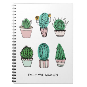 Kaktus Sukkulenten Illustration personalisierter N Notizblock