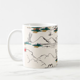 Kaktus Sukkulenten: Vintage Wüstenflora. Kaffeetasse