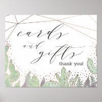 Kaktus-Terrarium-Karten & Geschenke Hochzeitstisch