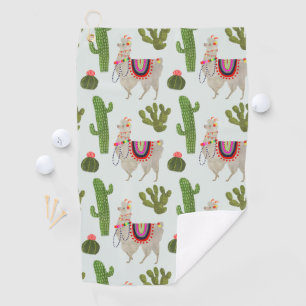 Kaktus-u. Lama-Muster Llamarama Sammlungs-  Golfhandtuch