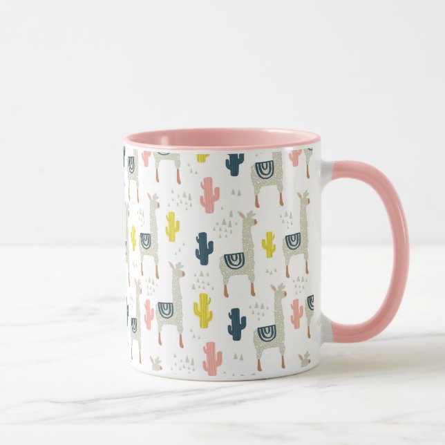 Kaktus-u. Lama-Muster Tasse (Rechts)
