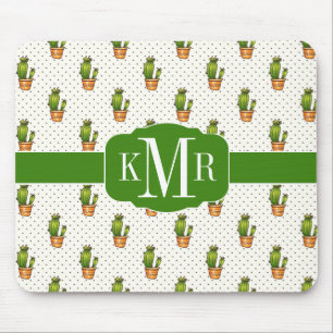 Kaktus u. saftiges Polk-Punkt-Muster Mousepad