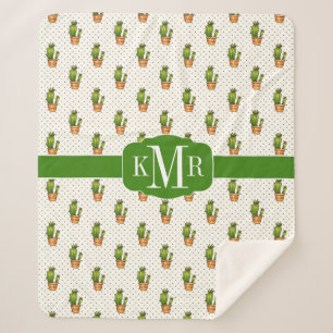 Kaktus u. saftiges Polk-Punkt-Muster Sherpadecke