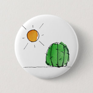 Kaktus und Sun Watercolor 2"-Taste Button