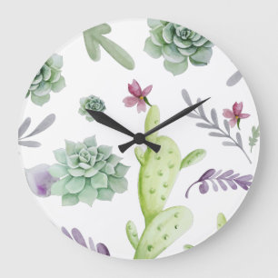 Kaktus Vielfalt Große Wanduhr