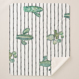 Kaktus Wasserfarbe: Vintager, Zeichnend Pen. Sherpadecke