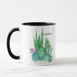 Kaktus Watercolorkaktus-Blumenblumenwüste illu Tasse