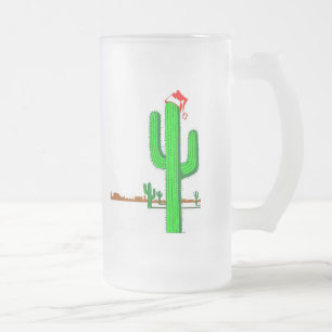 Kaktus-Weihnachtsbaum - mattierte GlasTasse Mattglas Bierglas